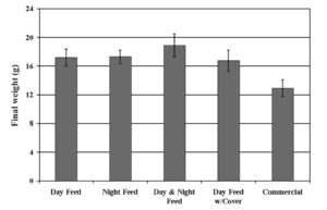 Shrimp feeds and feeding regimes in zero-exchange outdoor tanks
