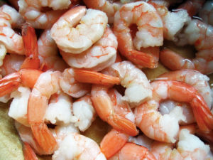 Salt, sodium in shrimp