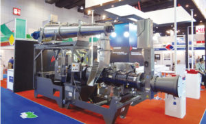Extrusion supports fortification of specialized shrimp feeds based on vegetable proteins