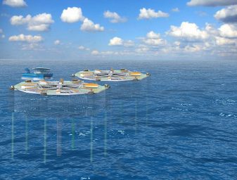 An artist's rendering of the donut-shaped enclosures designed by OPD Group. 